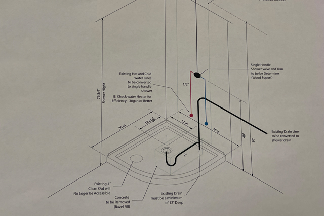 Tony's Plumbing Co. Planning Shower Stall Installation